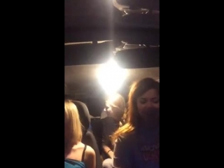 drinking in the car showing boobs