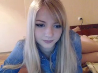 young very cute blonde shows her charms