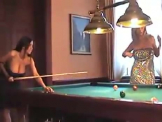 girls playing billiards